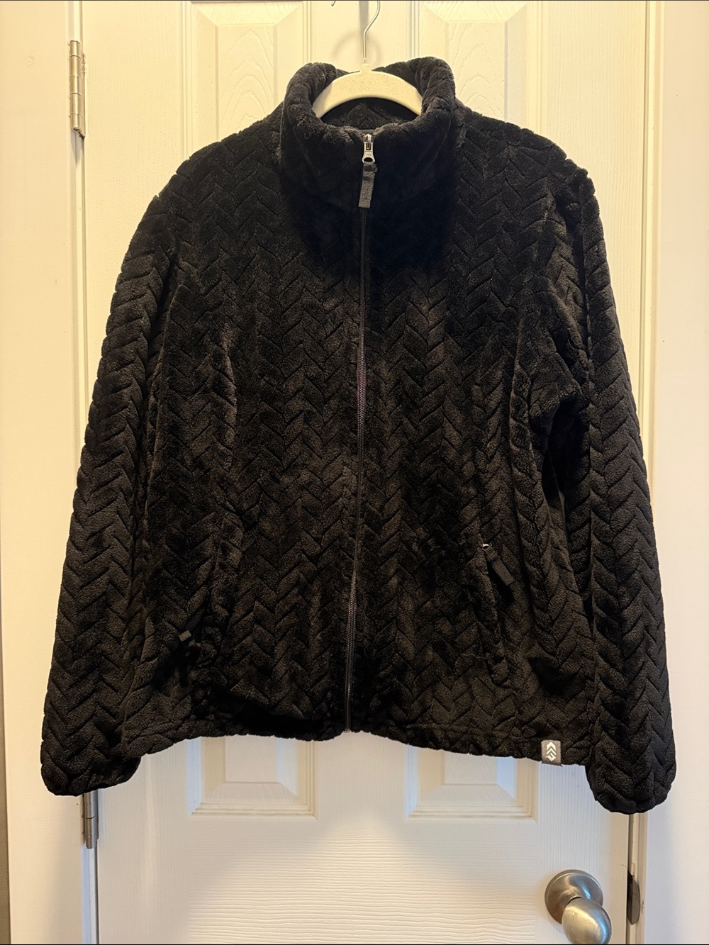 Free Country Black Plush Full-Zip Teddy Jacket
